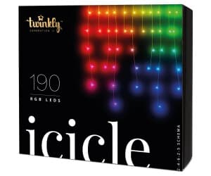 twinkly Icicle 190 LEDs RGB Multicolor 2. Generation mit Appsteuerung 60x16cm (TWI190STP-TEU)