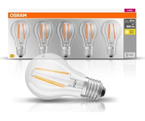 Osram LED Classic E27 Filament 7W/806lm 2700K Fünferpack