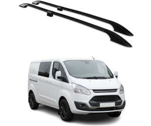 OMAC Dachreling Dachträger kompatibel mit Ford Transit Tourneo Custom 2012-2023 L2 Alu Schwarz