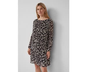 s.Oliver Plissiertes Chiffonkleid mit All-over-Print und Viskosefutter grau 2167247.93A1.